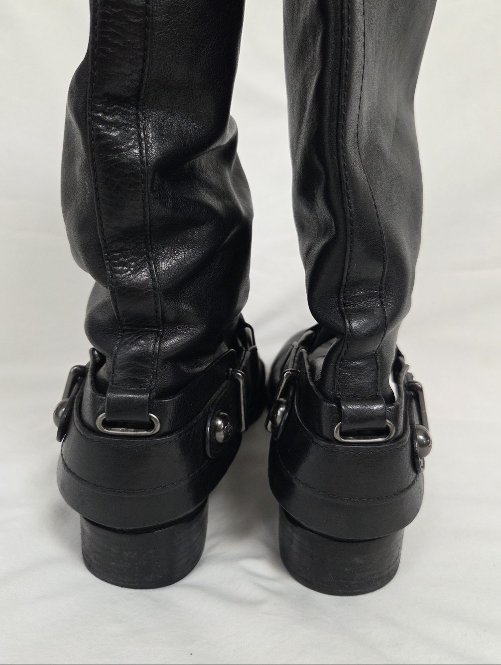 Coach Natale Black Leather Riding Boots 7.5 - Picture 5 of 12